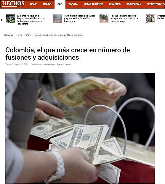 Colombia, el que ms crece en nmero de fusiones y adquisiciones